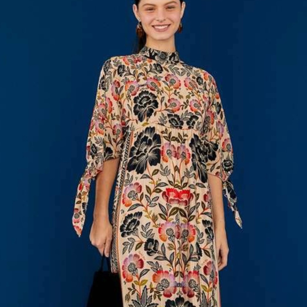 Farm Rio Romantic Garden Maxi Dress Size Small Floral Multi
